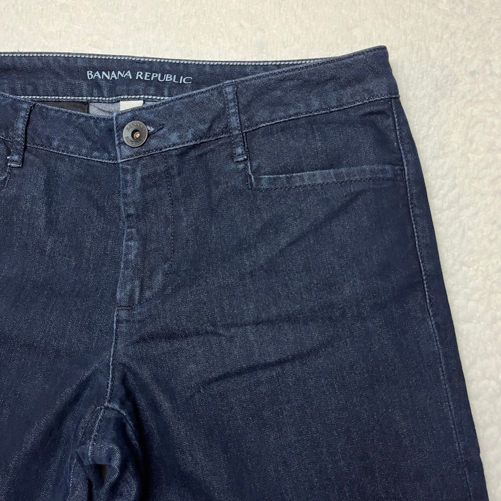 Banana Republic Jeans Womens 29 Blue Dark Wash Trouser Bootcut Stretch 813231-00